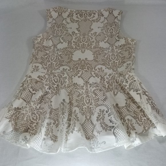 APP 9 Women's Size M Cream Blouse with floral desi - Picture 10 of 12